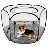 Furhaven tente-jeu pour chiens et chats avec maillage 360 offrant vue dégagée et ventilation.