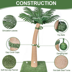 Corde sisal naturelle sur le poteau pour des griffades durables.