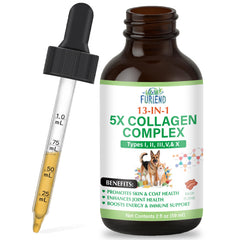 FURIEND Collagène liquide Bacon, bouteille de 2 ml pour soutenir la mobilité des chiens et chats.