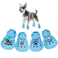 Chaussures Furrtripsy imperméables pour chien sur pavés chauds.