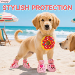 Furrtripsy chaussures chien rose, semelle anti dérapante sur sol glissant.