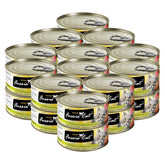 Fussie Cat thon et crevettes en aspic, texture appétissante pour chats.