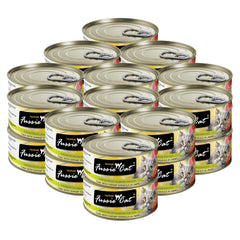 Fussie Cat thon et crevettes en aspic, texture appétissante pour chats.