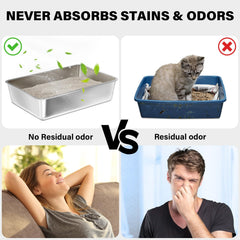 FUTAM litière acier inox épais, robuste et durable contre la rouille