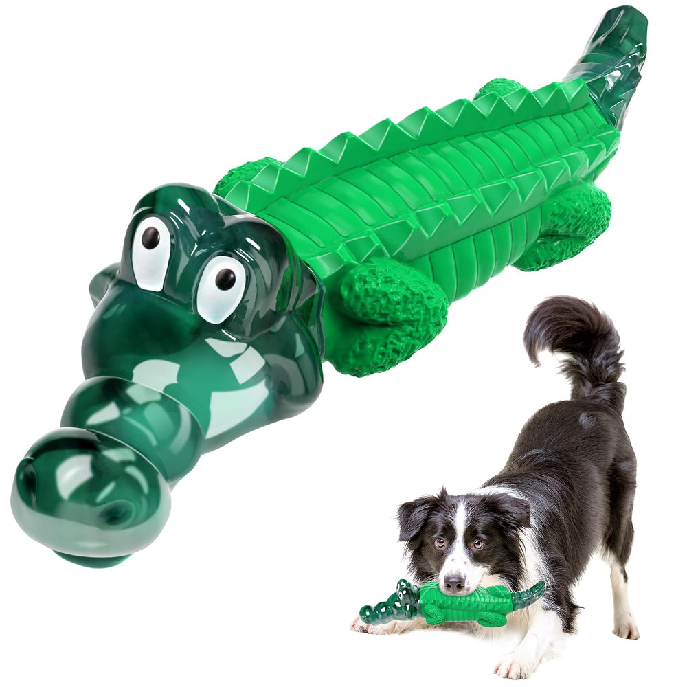 Jouet Fuufome alligator indestructible pour gros chiens, idéal pour des sessions de mastication soutenues.