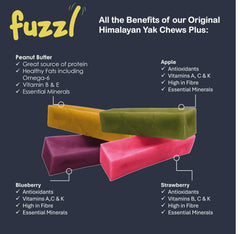 Fuzzl Yak Cheese Himalayan Chew – myrtille, goût fruité pour chiens actifs.
