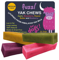 Fuzzl Yak Cheese Himalayan Chew – pomme, plaisir durable pour chiens.