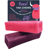 Friandise naturelle Fuzzl Yak Chews Himalayan en détail, soutient la dentition.