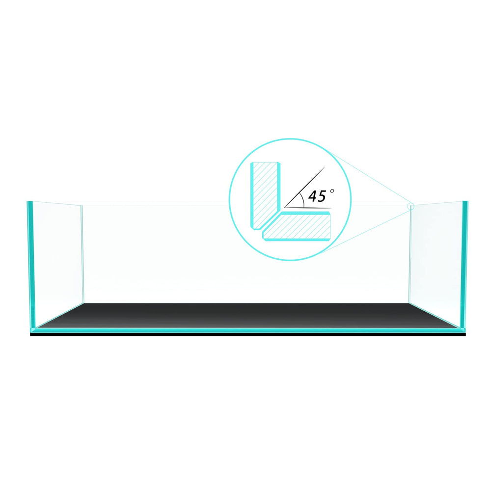 FZONE Anata 9Gal sans rebord, vue dégagée pour un aquascape élégant.