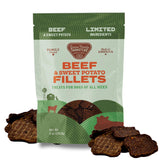 Friandises Gaines Family Farmstead filets boeuf patate douce 8oz parfaites pour l'entraînement.