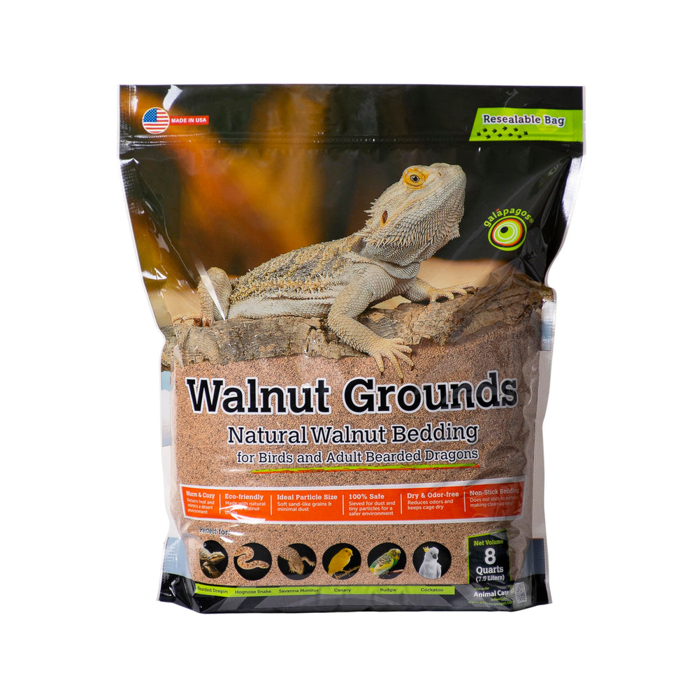 Galápagos substrat noix écrasées: absorbant et naturel pour terrarium.