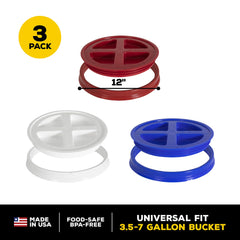 Gamma Seal Lid bleu sur seau, code couleur pour usages variés.