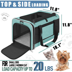 GAPZER Porte-chat Soft Teal poche interne, rangement pratique pour accessoires.