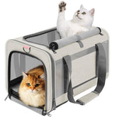 GAPZER transporteur pour chat grand format, beige, parfait pour trajets quotidiens.
