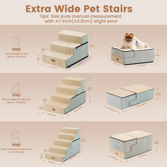Gardner Pet escaliers à quatre marches, stabilité renforcée et accès facilité pour chien.