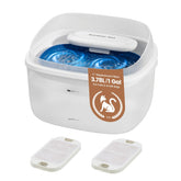 Gardner Pet Fontaine chat réservoir transparent affiche capacité 3,78 L pour eau fraîche.