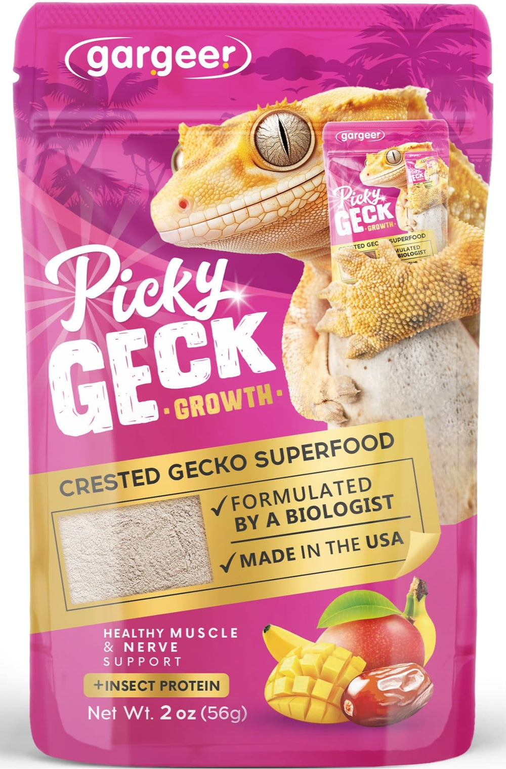 Gargeer Picky Geck Growth emballage prêt à l'emploi pour geckos crestés