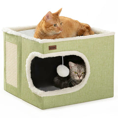 Garnpet cabane-chat-cube-interieur: refuge sûr et confortable.
