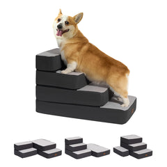 Garnpet Escaliers pour chien à quatre niveaux réglables près du lit, sécurité renforcée.