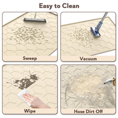 Tapis Garoopion près de la litière, usage pratique et facile à nettoyer