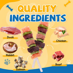 gazeupon kabobs canard : saveur variée et appétence pour chiens gourmands.