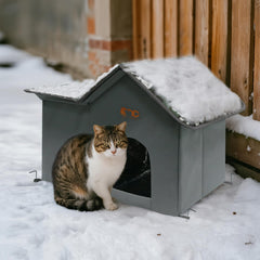 GeerDuo cabane extérieure pour chats sauvages, refuge étanche toute l'année.