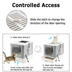 Gefryco bac-litière accès haut, entrée pratique pour chats curieux et propres.