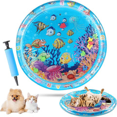 Aqua Cats: tapis d'eau pour chats avec poisson flottant stimulant le jeu.