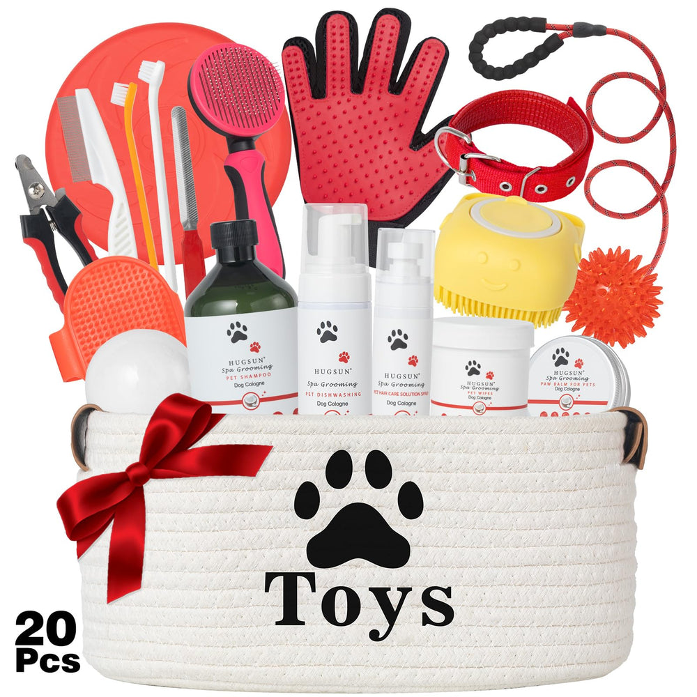 Panier cadeau Generic pour chien prêt à offrir.
