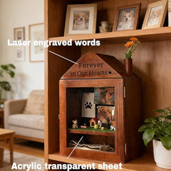 Generic cabane animale intérieure spacieuse, rangement pratique pour urne et souvenirs.