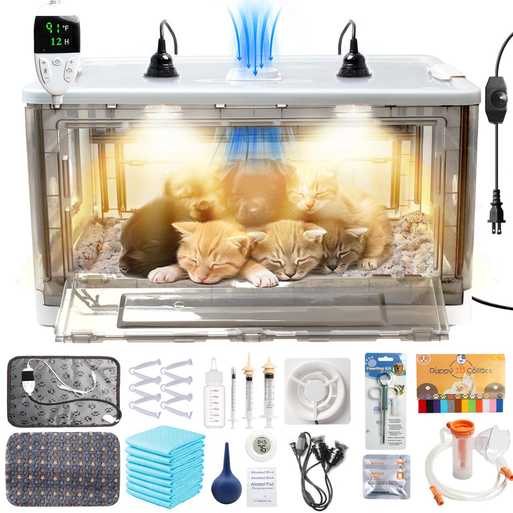 Geniprem incubateur chiots et chatons 85L — vue d'ensemble sécurisée.
