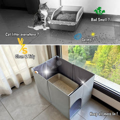 Gesomepurrz enceinte-litiere-chat haut-bord protege le sol