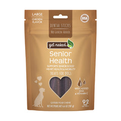 Get Naked sticks dentaires Senior Health, emballage 6,6 oz, pour soutenir la dentition.