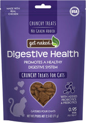 Get Naked friandises digestives pour chats au poulet, texture croustillante et agréable.