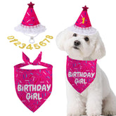 GHSJYO chapeau-bandana anniversaire chien rose: look festif pour photo souvenir