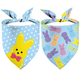 Foulard GHSJYO pour chien avec motif lapin coloré, prêt pour Pâques