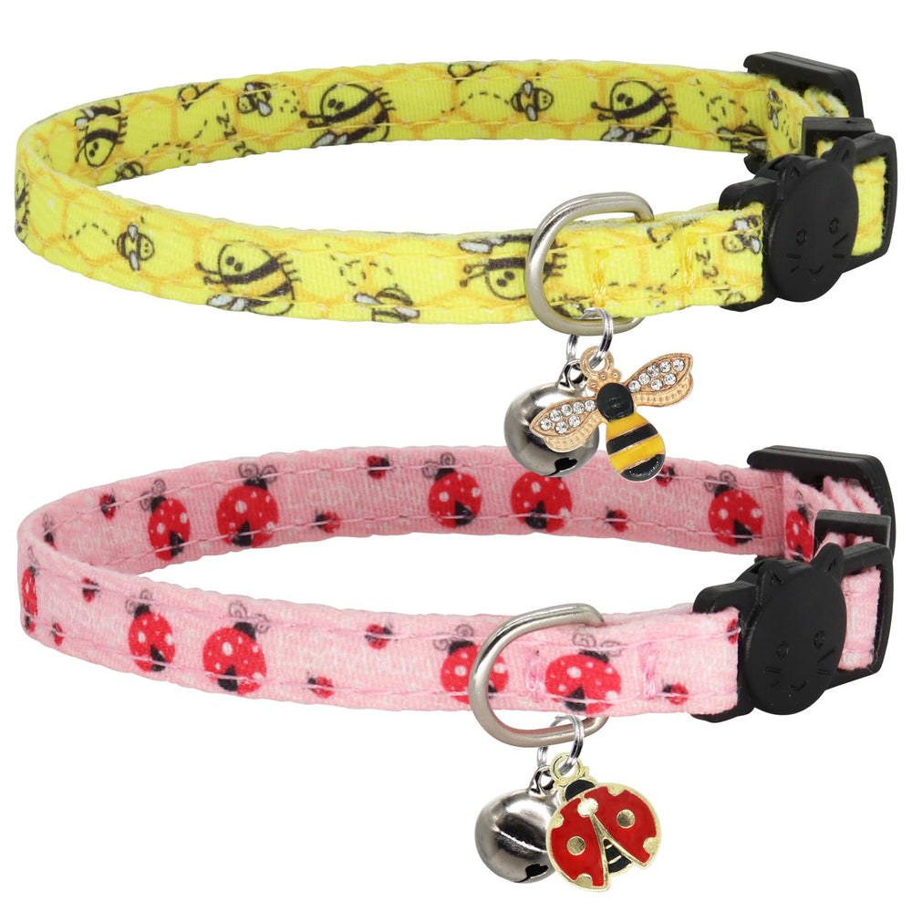 Giecooh collier pour chat avec abeille imprimée, pratique pour repérer rapidement votre chat.