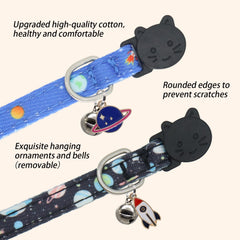 Collier Giecooh imprimé forme planète, style festif pour sorties