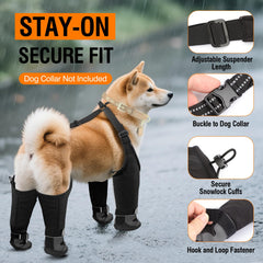 Giiyoe bottes d’hiver pour chien, doublure peluche pour chaleur des pattes.