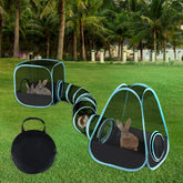 GINDOOR parc pour lapins avec tunnel, idéal pour l'exercice intérieur.