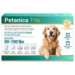 Ginzeca Triple Wormer – boîte 12 comprimés, pratique pour grands chiens.