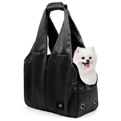 Gisaryc sac porte-chien noir – aperçu extérieur, transport léger pour sorties quotidiennes.
