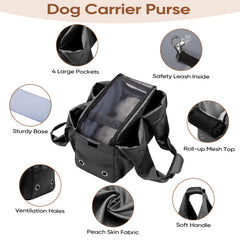 Gisaryc sac porte-chien noir – ventilation supérieure assurant le confort de l’animal.