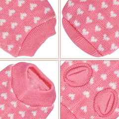 Pull pour chien Gistome – Cœur rose Saint-Valentin, tricot doux, tailles XS à XXL