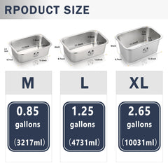 Bol GIXSEGIE en inox, capacité L environ 4 731 ml.