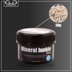 GlasGarten Mineral Junkie Bites – bâtonnets écrevisses, favorisent croissance et mues.
