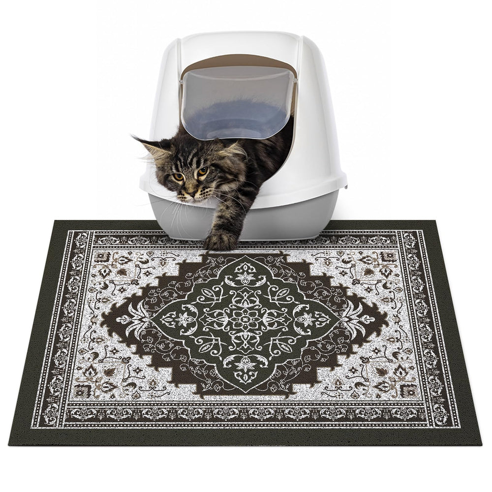 Glittme tapis-litiere-chat-24x15 anti-glisse pour stabilité autour de la caisse