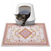 Tapis Glittme pour litière de chat, capture les grains et protège le sol.