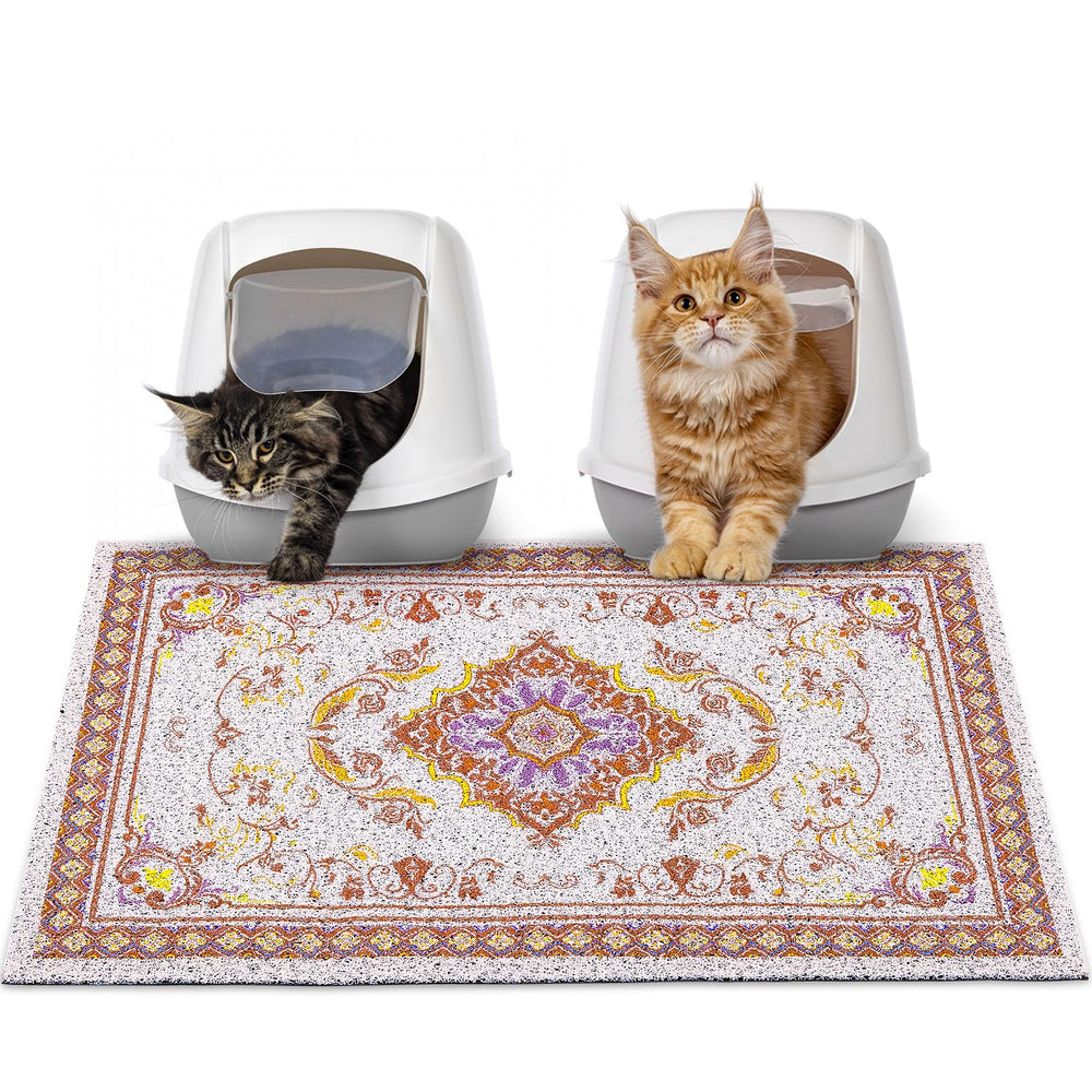 Glittme Tapis Litière Chat anti-glisse, garde le sol propre.