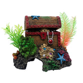 GloFish coffre au tresor, ornement vibrant crée un habitat coloré et stimulant pour poissons.